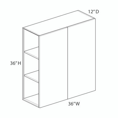 Euro Max Gramercy Shaker Wall Cabinet {36" x 36" H - Butt Doors} - (2) Doors
