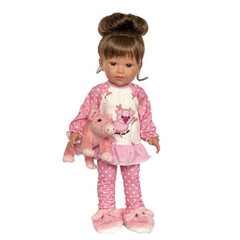 18 Inch Doll Clothes- Piggy Pjs with Mini Piglet and Slippers