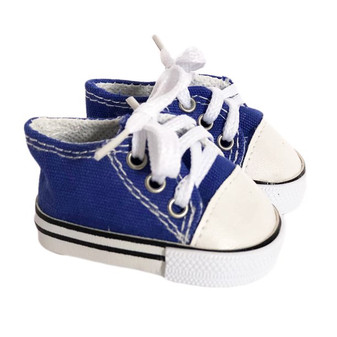 18 Inch Doll Shoes- Blue Denim Sneakers