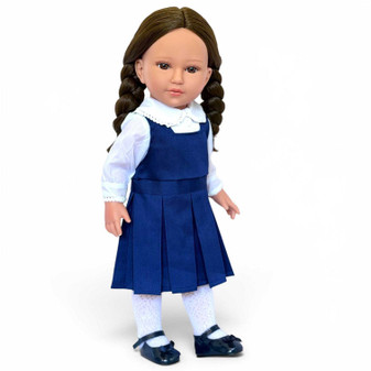 Kennedy and Friends® Meadow™ 18 Inch Doll – Classic School Uniform, Brown Braided Hair & Brown Eyes