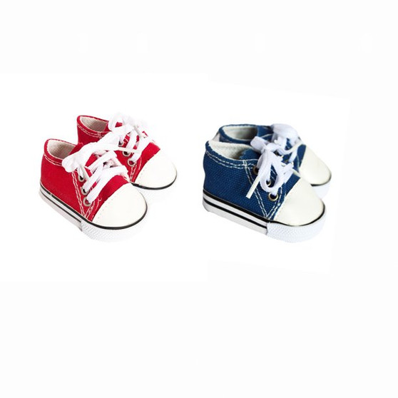 18 Inch Doll Shoes- Red and Blue Tennis Shoes