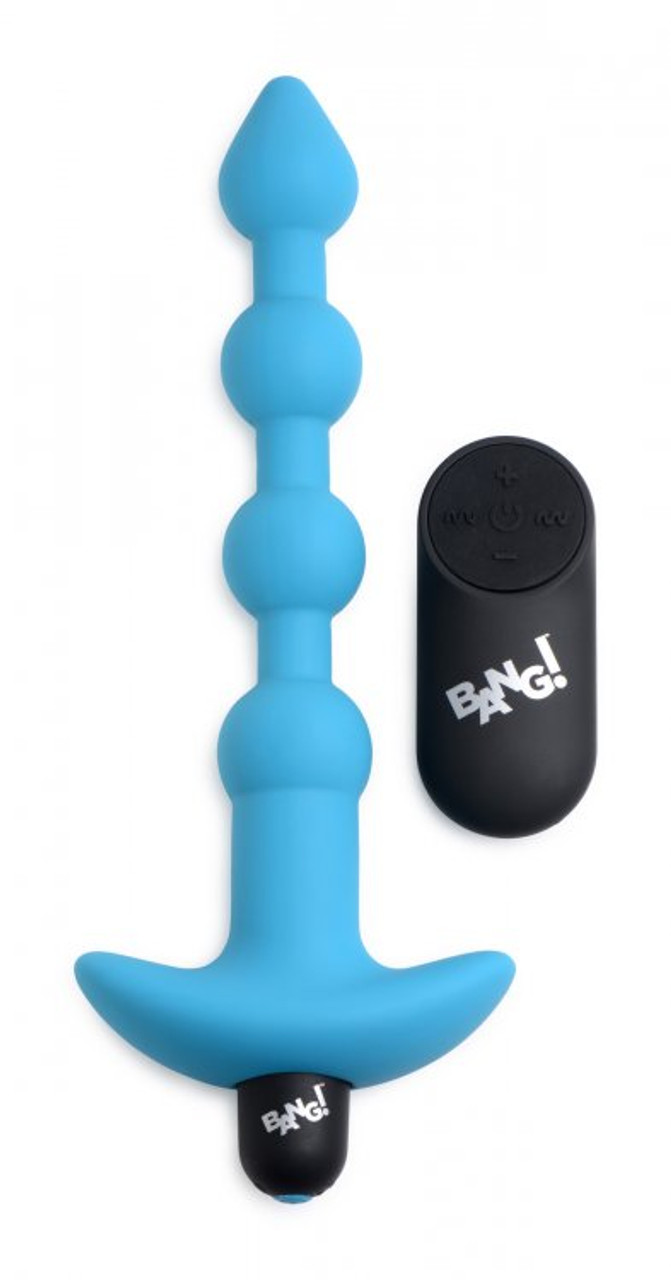 Teal Vibrating Silicone Anal Beads & Remote | Buy anal beads online from Condom Depot