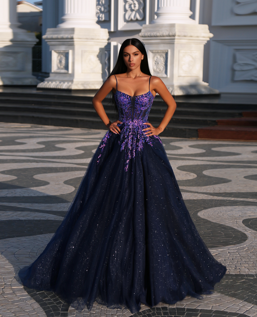 Tina Holly TE216B Gown -  Navy