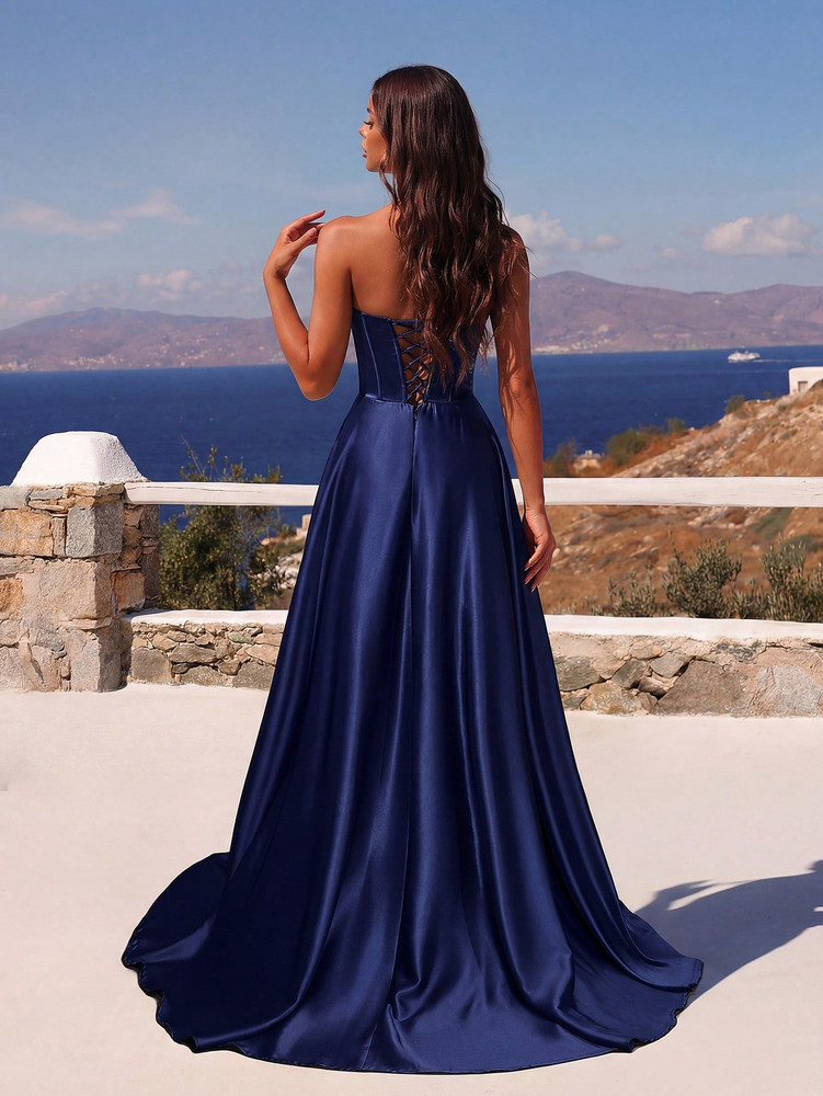 Mila Label Ruby Gown - Navy Blue