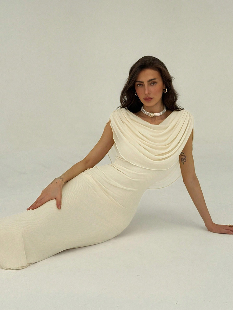 Mila Label Cynthia Dress - Apricot Cream