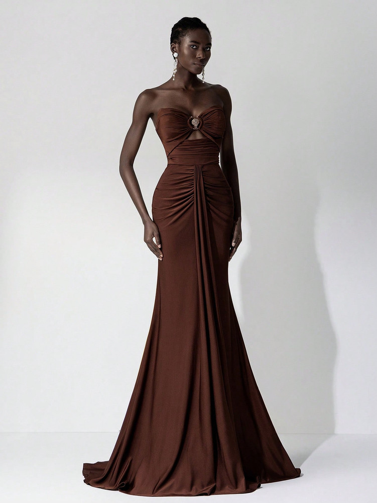 Mila Label Shelly Gown - Dark Brown