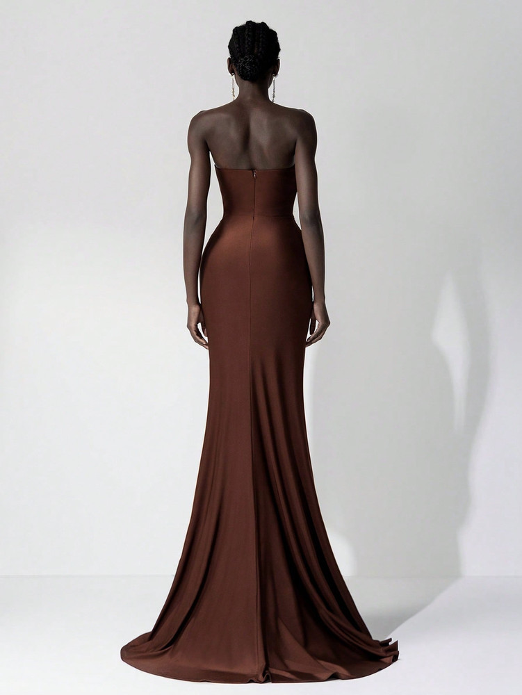 Mila Label Shelly Gown - Dark Brown