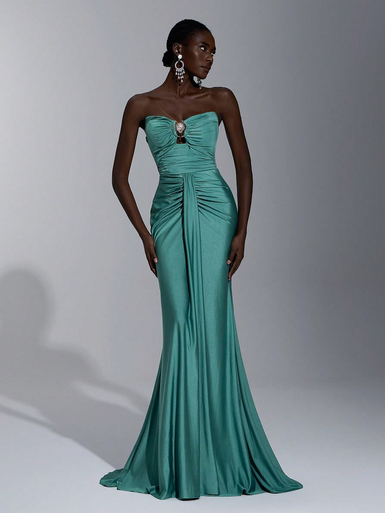 Mila Label Shelly Gown - Aqua Green