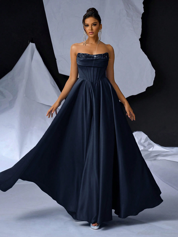Mila Label Jemma Gown - Navy Blue