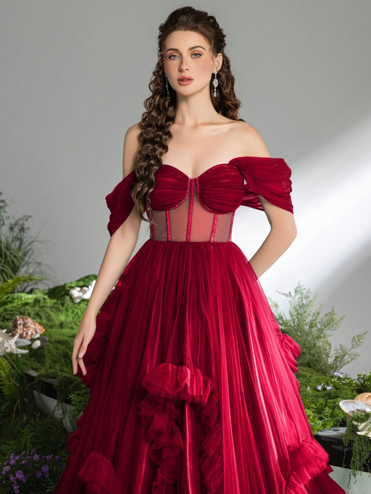 Mila Label Sansa Gown - Deep Red