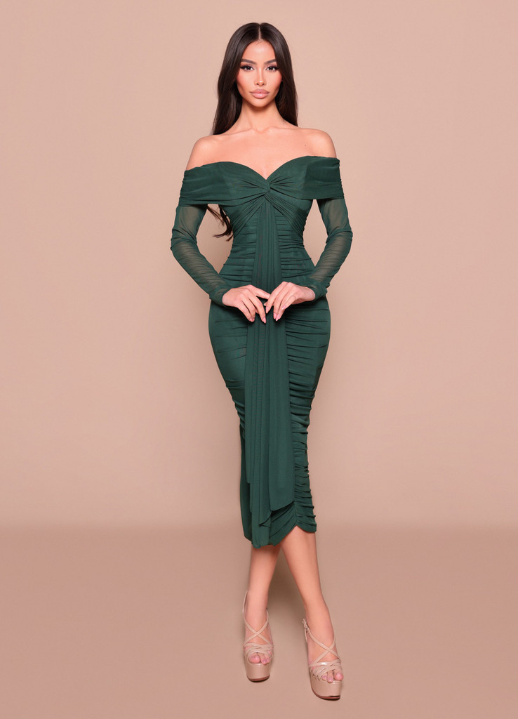 Nicoletta NBM3024 Dress - Forest Green