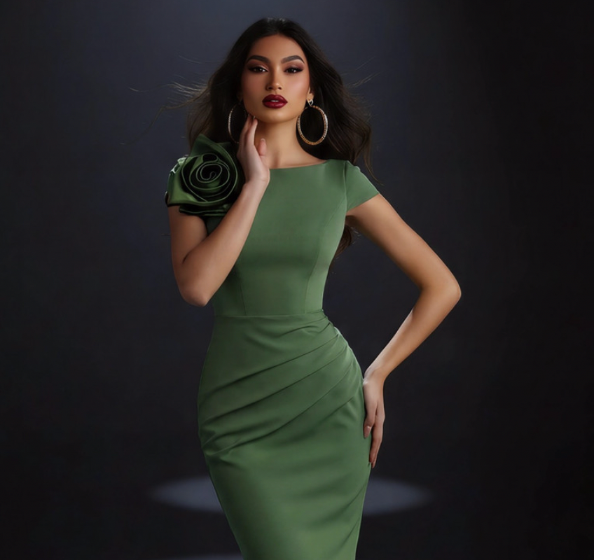 Nicoletta NC4001 Gown - Basil
