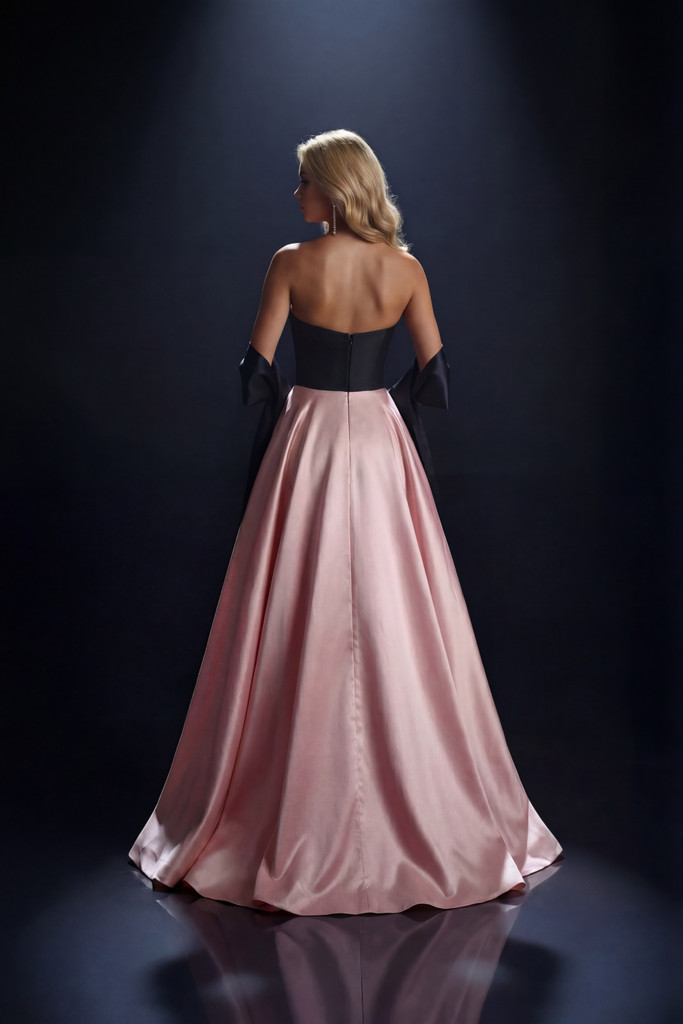 Nicoletta NC4042 Gown - Black/Baby Pink