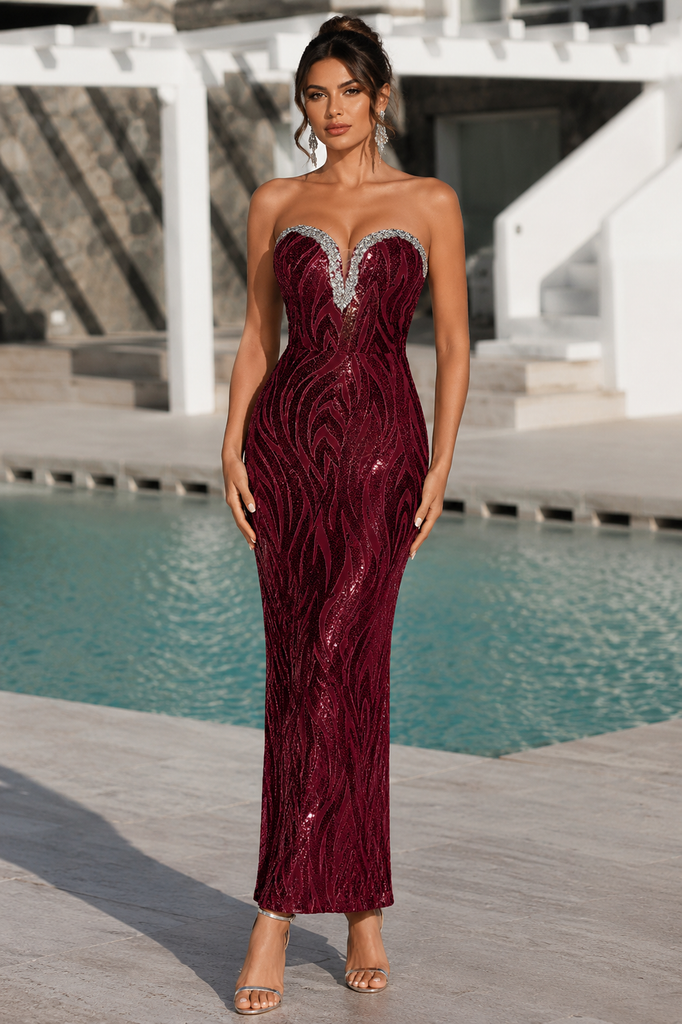 House of Troy Athena Dress - Deep Red
