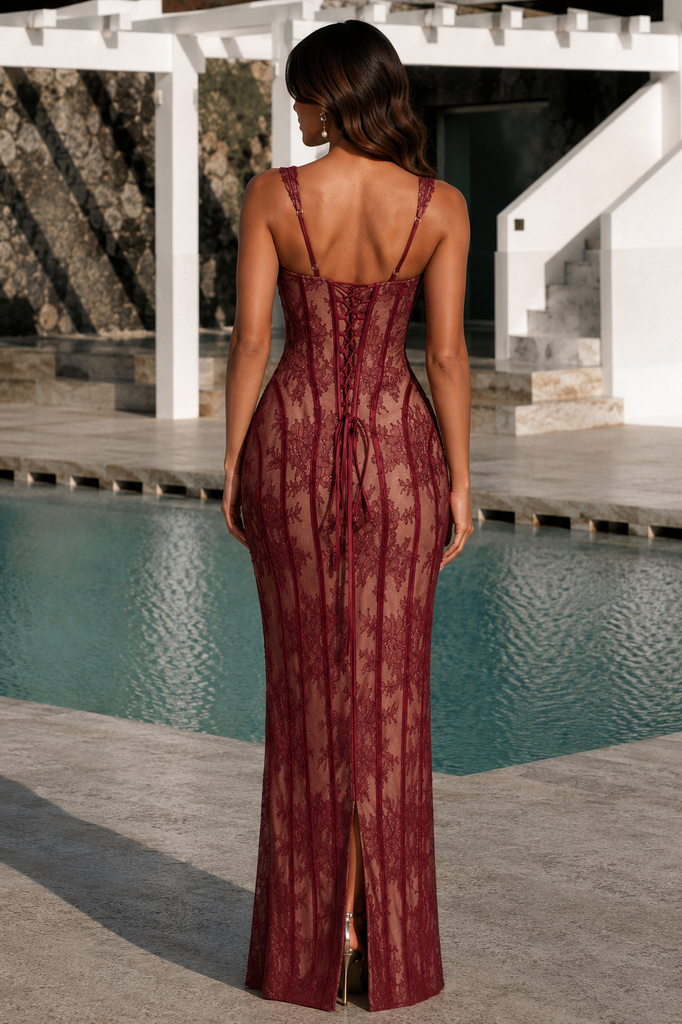 House of Troy Bianca Dress - Burgundy