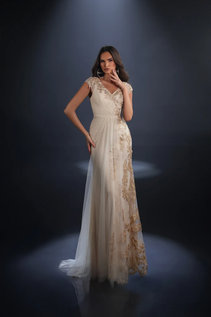 Nicoletta NC4099 Gown - Light Gold