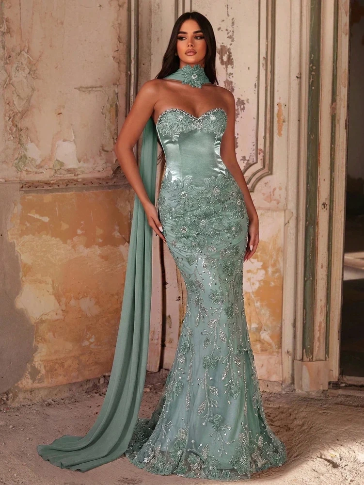 Mila Label Virginia Gown - Teal Blue