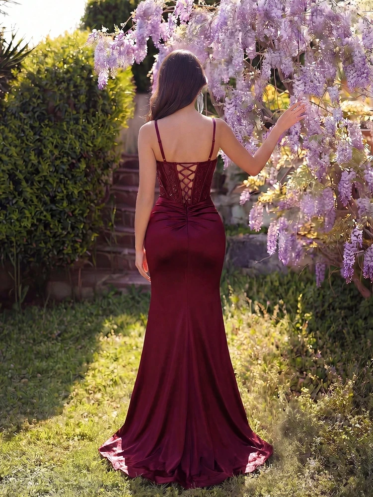 Mila Label Claudia Gown - Burgundy