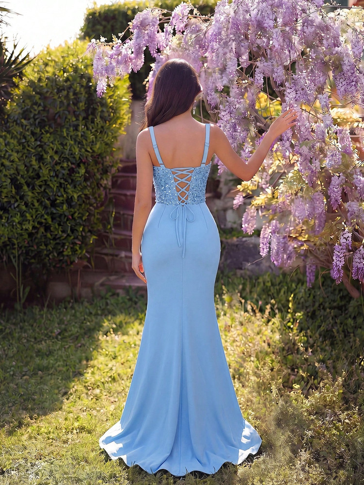 Mila Label Miranda Gown - Light Blue