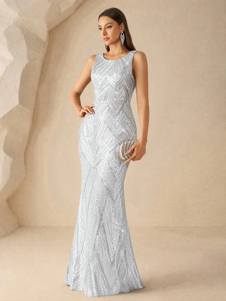 Mila Label Maira Gown - Silver