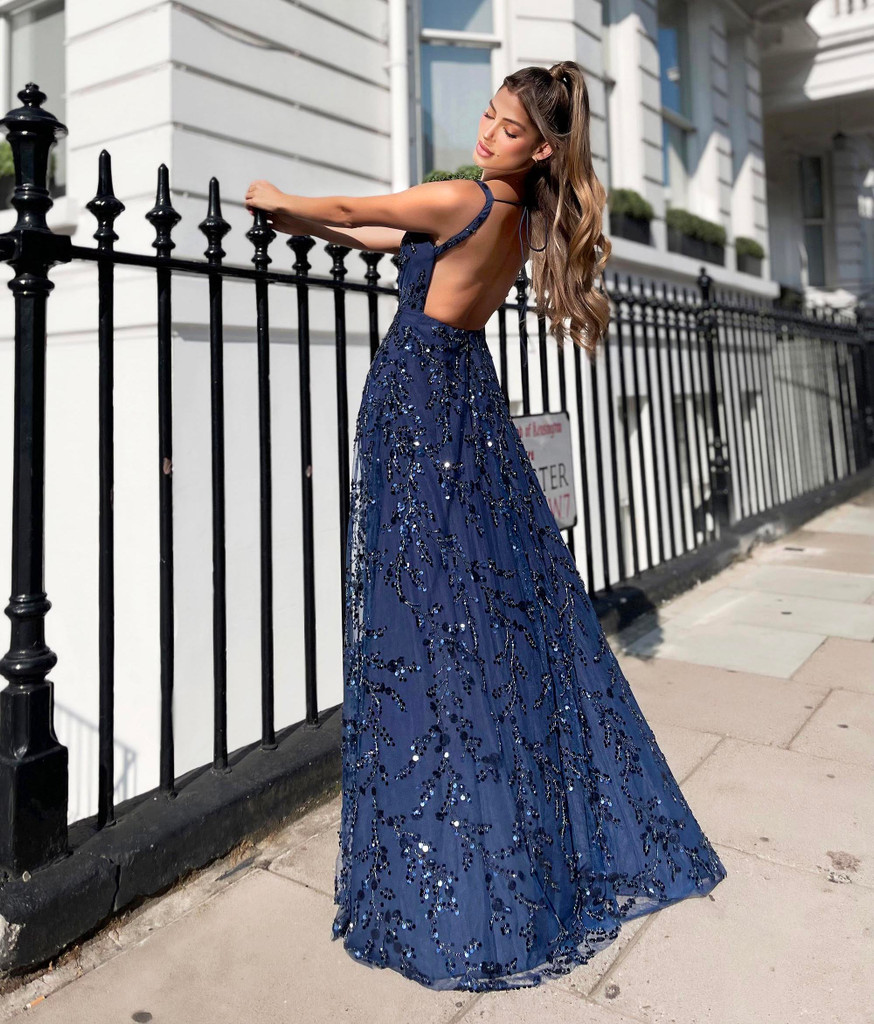 Jadore JP129 Gown - Navy/Navy