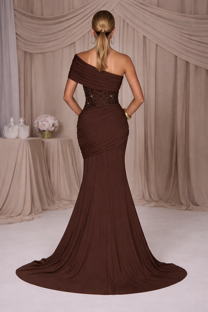 SALE House of Troy Sera Gown - Plum Brown