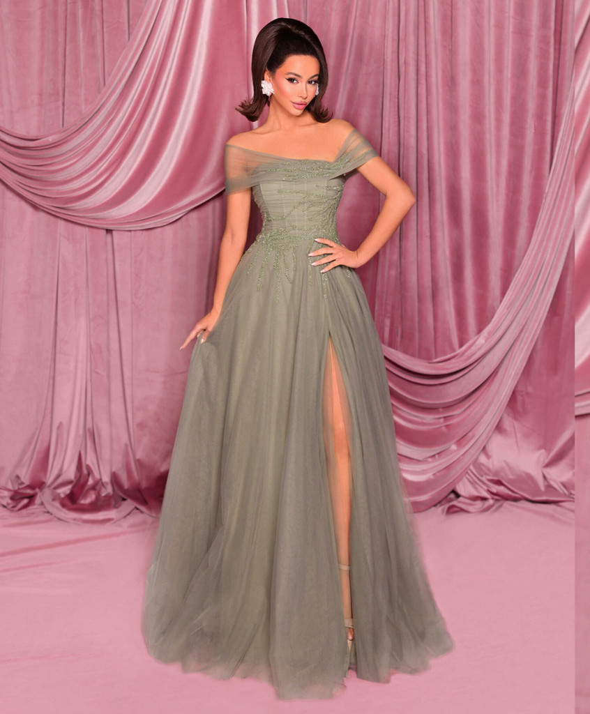 Nicoletta NC3017 Gown - Dusty Sage