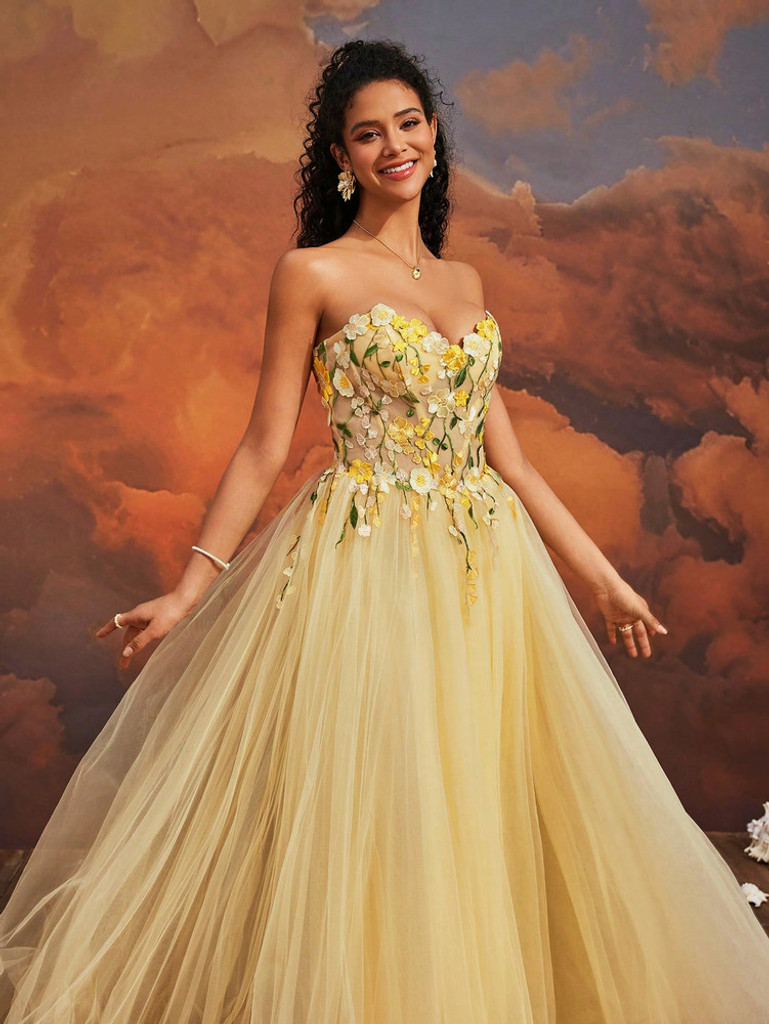 Mila Label Astrid Gown - Yellow
