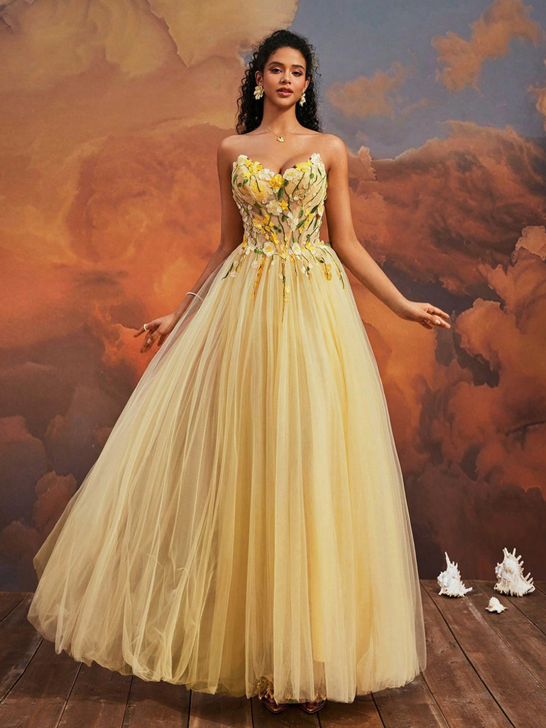 Mila Label Astrid Gown - Yellow