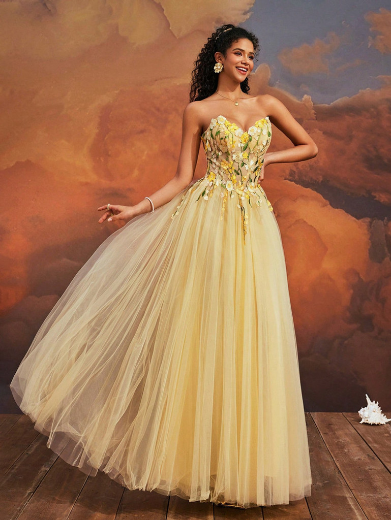 Mila Label Astrid Gown - Yellow