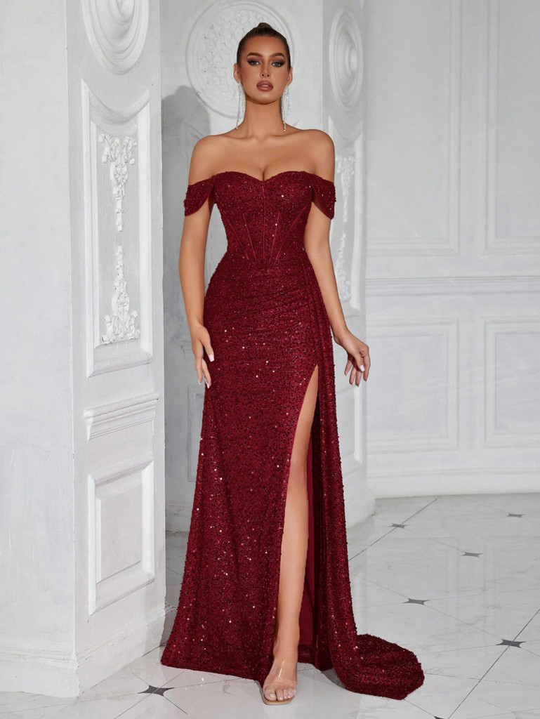 Mila Label Tyra Gown - Burgundy