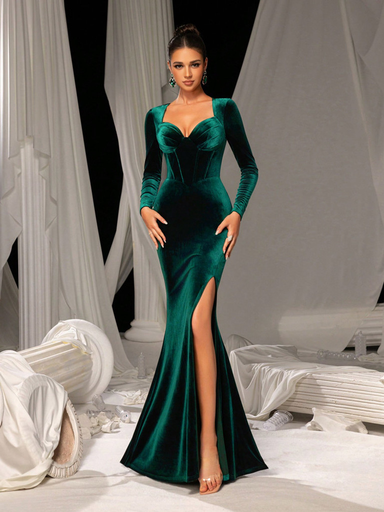 Mila Label Maxine Gown - Deep Green