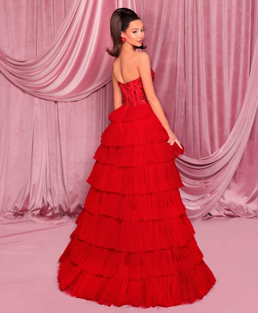 Nicoletta NC1045 Gown - Red