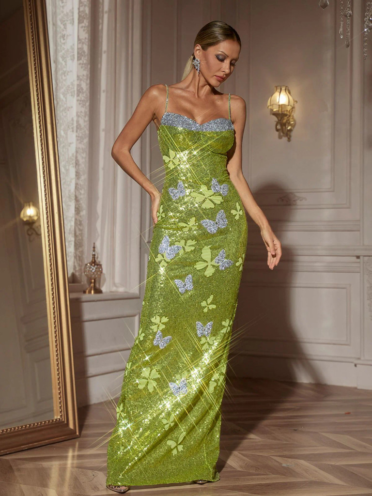 House of Troy Eva Gown - Chartreuse