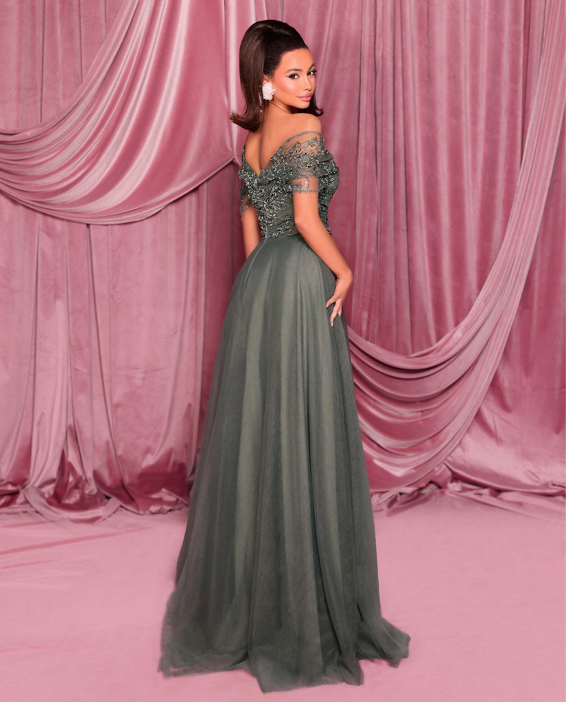 Nicoletta NC3033 Gown - Steel