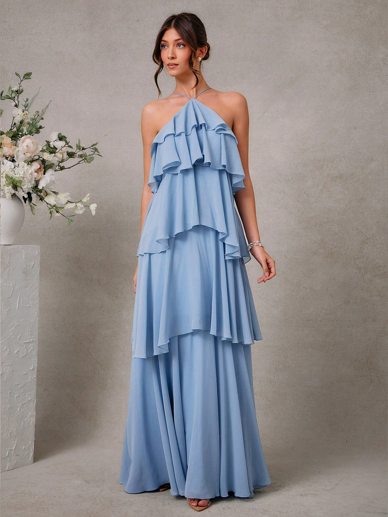 Mila Label Jazz Gown - Sky Blue