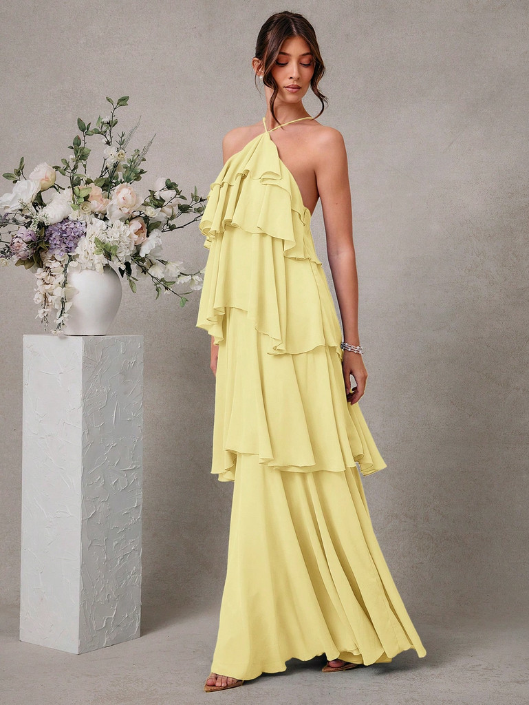 Mila Label Jazz Gown - Lemon Yellow