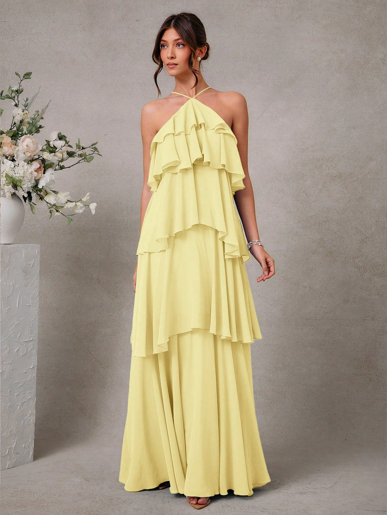 Mila Label Jazz Gown - Lemon Yellow
