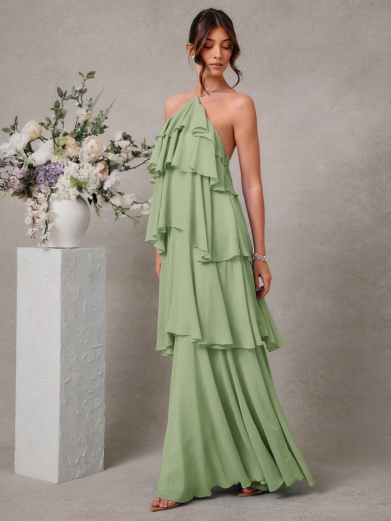 Mila Label Jazz Gown - Pastel Green