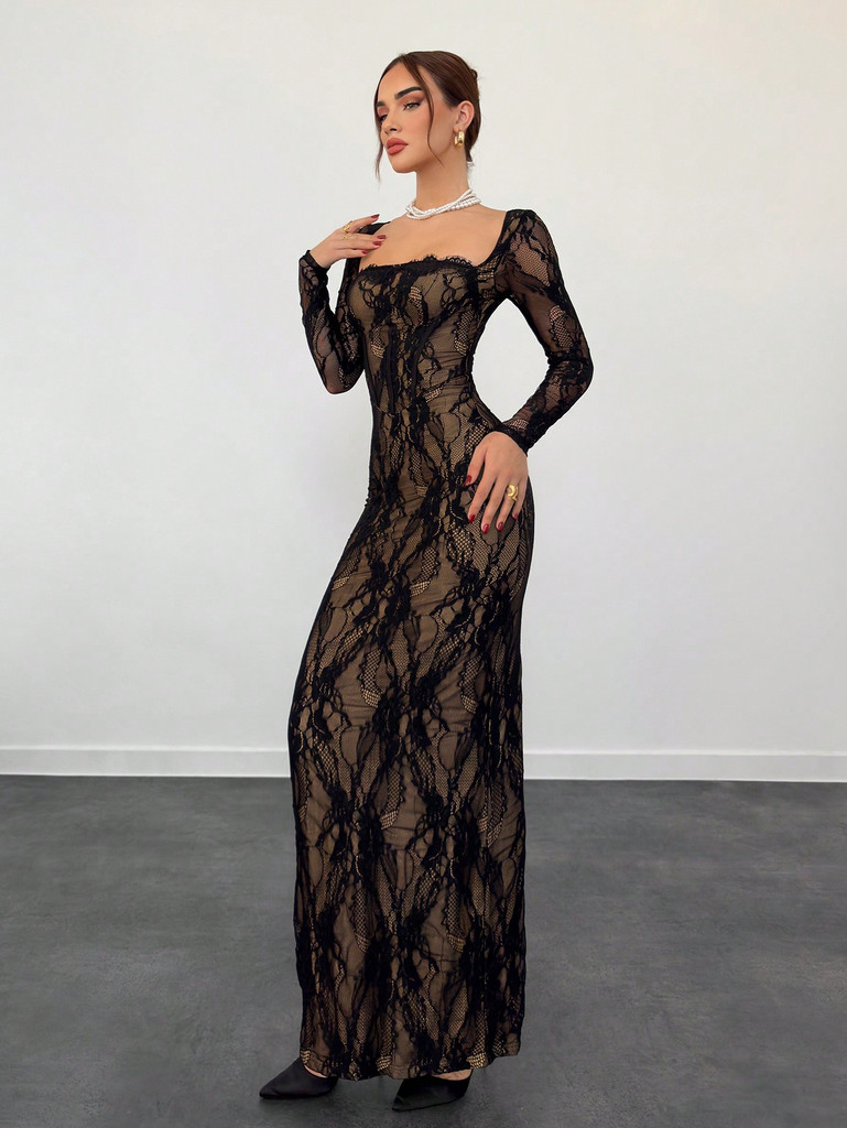 Mila Label Percy Dress - Black/Nude