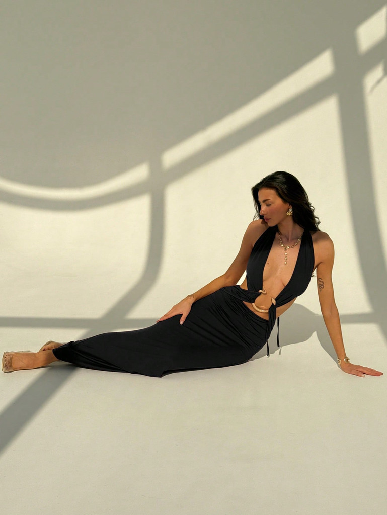 Mila Label Cobra Dress - Black