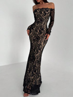 Mila Label Darla Dress - Black/Nude