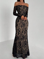 Mila Label Darla Dress - Black/Nude