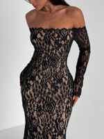 Mila Label Darla Dress - Black/Nude