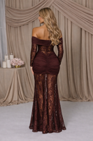 House of Troy Karina Gown - Plum Brown