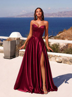 Mila Label Ruby Gown - Burgundy Red