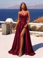 Mila Label Ruby Gown - Burgundy Red