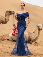 Mila Label Amalia Couture Gown - Navy Blue