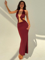 Mila Label Cobra Dress - Burgundy