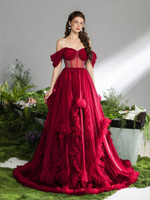 Mila Label Sansa Gown - Deep Red